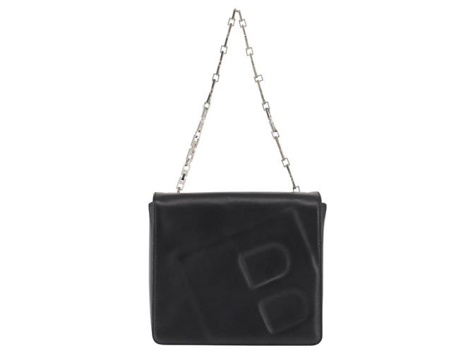 BALLY Borsa a Spalla con Catena Pelle Nera Auth BA6843 Nero - vista 2