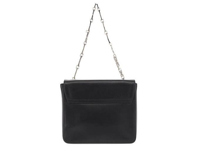 BALLY Borsa a Spalla con Catena Pelle Nera Auth BA6843 Nero - vista 3