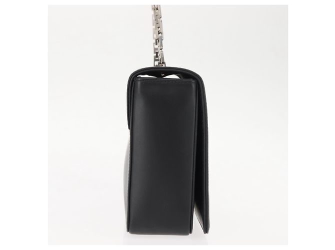 BALLY Borsa a Spalla con Catena Pelle Nera Auth BA6843 Nero - vista 5
