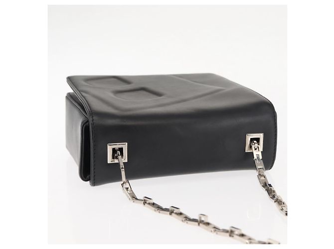 BALLY Borsa a Spalla con Catena Pelle Nera Auth BA6843 Nero - vista 6