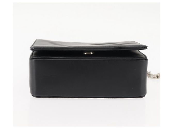 BALLY Borsa a Spalla con Catena Pelle Nera Auth BA6843 Nero - vista 9