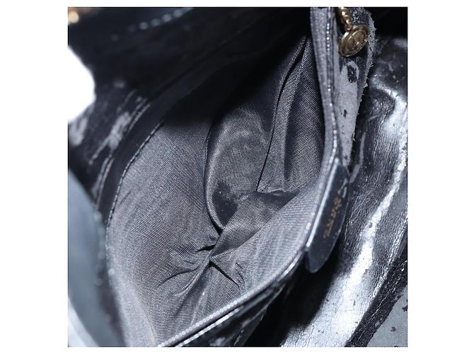 Borsa a mano in pelle Gucci Bamboo nera e oro 001 2123 1638 Auth ep11605 Nero D'oro - vista 11