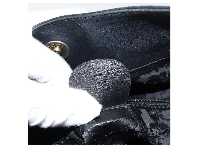 Borsa a mano in pelle Gucci Bamboo nera e oro 001 2123 1638 Auth ep11605 Nero D'oro - vista 12