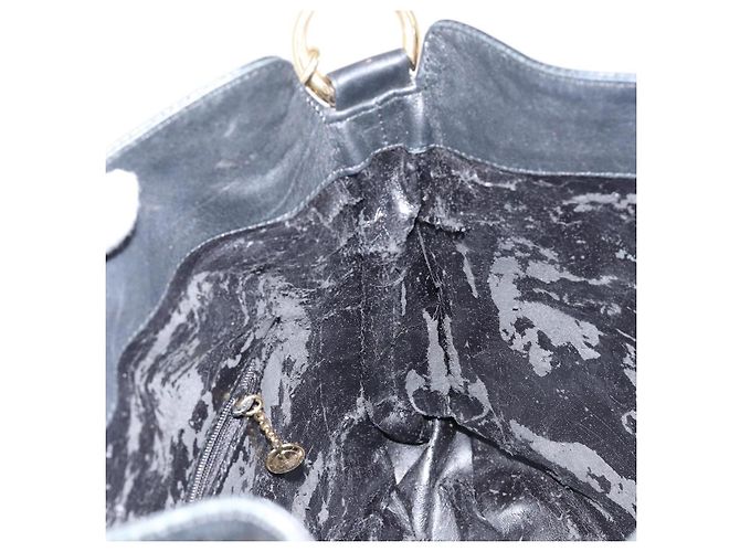 Borsa a mano in pelle Gucci Bamboo nera e oro 001 2123 1638 Auth ep11605 Nero D'oro - vista 18