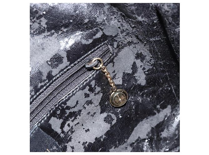 Borsa a mano in pelle Gucci Bamboo nera e oro 001 2123 1638 Auth ep11605 Nero D'oro - vista 20