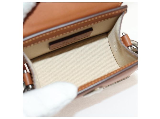 Borsa a mano mini JACQUEMUS in pelle 2 in 1 marrone oro Auth 128501M D'oro - vista 11