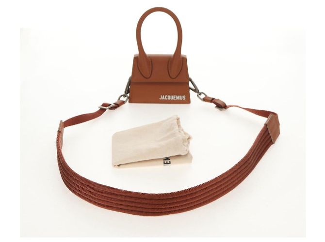 Borsa a mano mini JACQUEMUS in pelle 2 in 1 marrone oro Auth 128501M D'oro - vista 12
