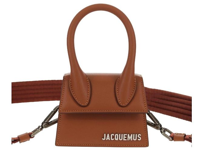 Borsa a mano mini JACQUEMUS in pelle 2 in 1 marrone oro Auth 128501M D'oro - vista 13