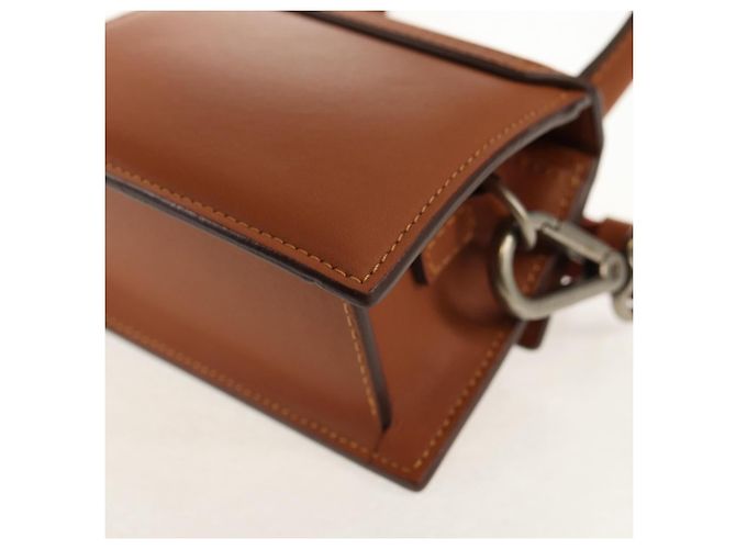 Borsa a mano mini JACQUEMUS in pelle 2 in 1 marrone oro Auth 128501M D'oro - vista 19