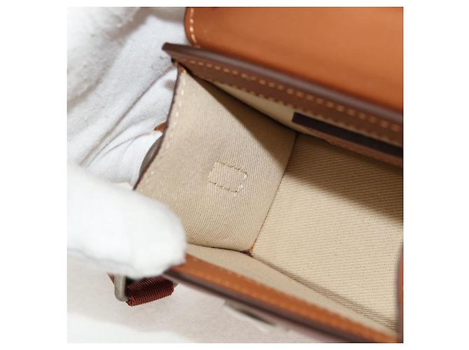 Borsa a mano mini JACQUEMUS in pelle 2 in 1 marrone oro Auth 128501M D'oro - vista 25