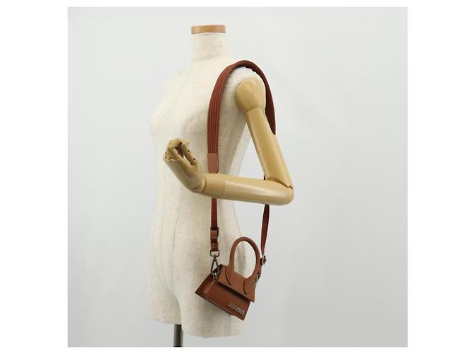 Borsa a mano mini JACQUEMUS in pelle 2 in 1 marrone oro Auth 128501M D'oro - vista 26