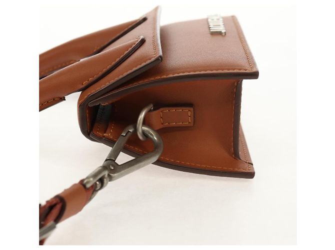 Borsa a mano mini JACQUEMUS in pelle 2 in 1 marrone oro Auth 128501M D'oro - vista 3
