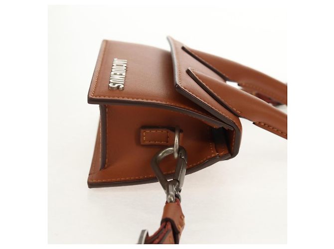 Borsa a mano mini JACQUEMUS in pelle 2 in 1 marrone oro Auth 128501M D'oro - vista 4