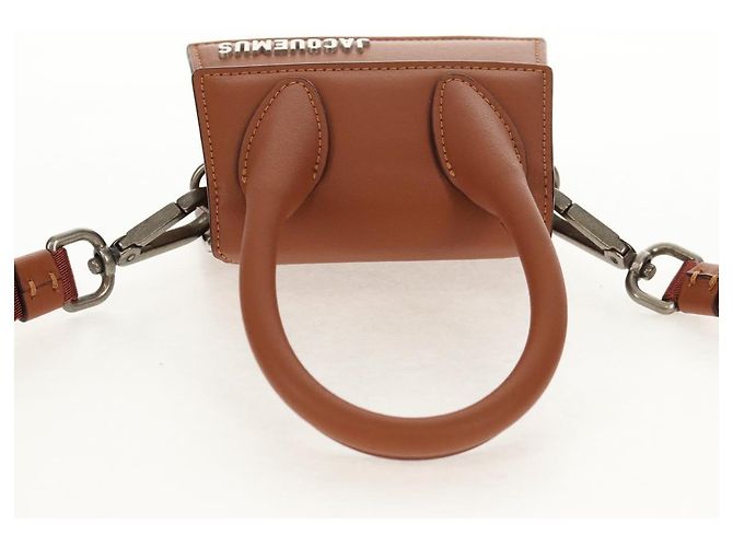 Borsa a mano mini JACQUEMUS in pelle 2 in 1 marrone oro Auth 128501M D'oro - vista 6