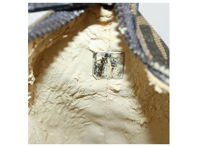 Borsa a mano in tela Zucca FENDI Nera Marrone Auth 153070 Nero - vista 12