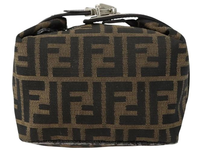 Borsa a mano in tela Zucca FENDI Nera Marrone Auth 153070 Nero - vista 13