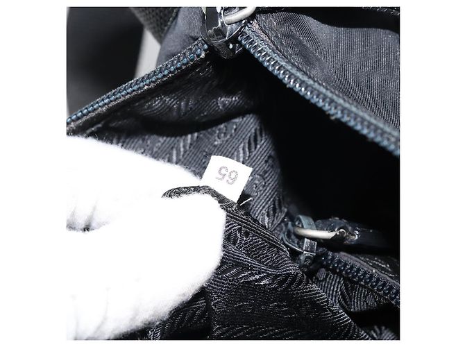 Borsa a Spalla PRADA in Nylon Nero Argento Autentica bs31714 - vista 12