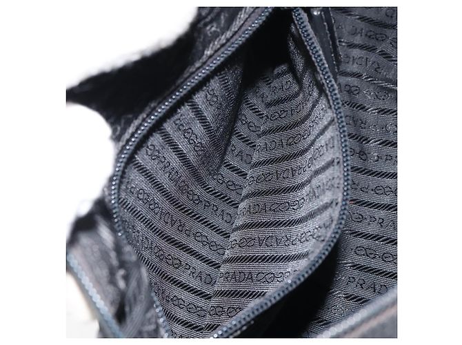 Borsa a Spalla PRADA in Nylon Nero Argento Autentica bs31714 - vista 22