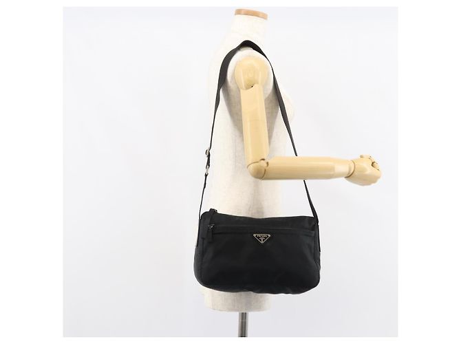 Borsa a Spalla PRADA in Nylon Nero Argento Autentica bs31714 - vista 25