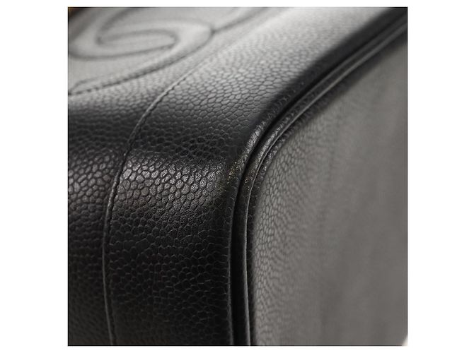 Pochette Vanity CHANEL COCO Mark in Pelle Caviar Nera Oro CC Auth 153739SAV Nero D'oro - vista 10