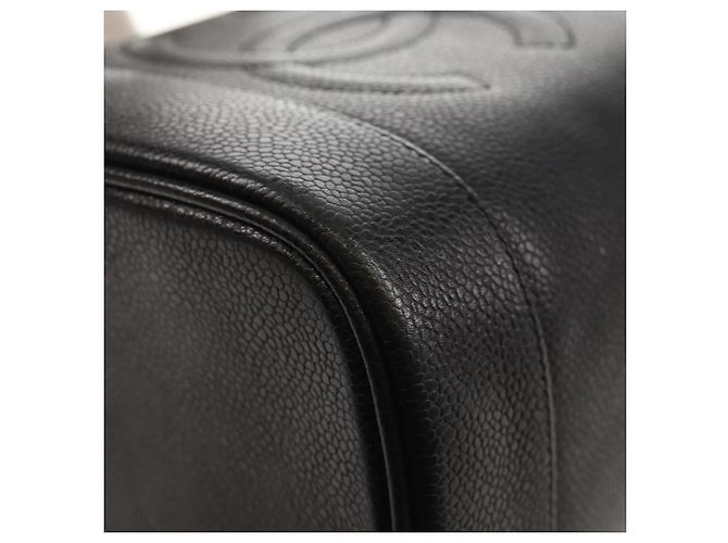 Pochette Vanity CHANEL COCO Mark in Pelle Caviar Nera Oro CC Auth 153739SAV Nero D'oro - vista 11