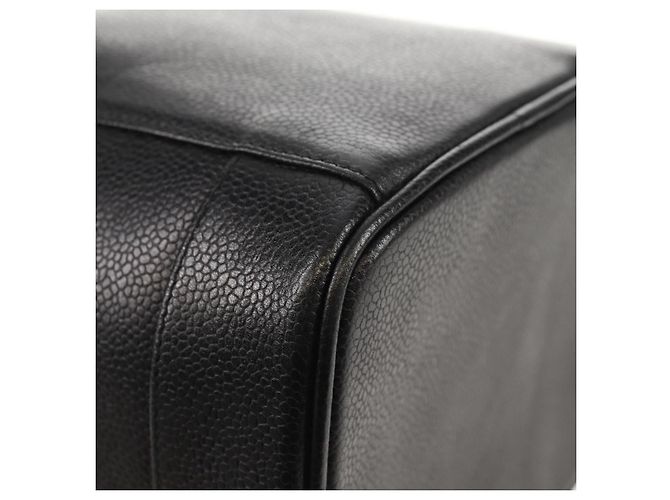 Pochette Vanity CHANEL COCO Mark in Pelle Caviar Nera Oro CC Auth 153739SAV Nero D'oro - vista 12
