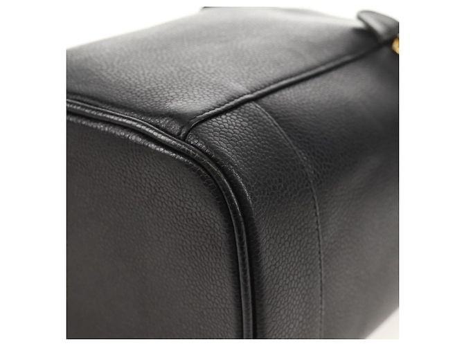 Pochette Vanity CHANEL COCO Mark in Pelle Caviar Nera Oro CC Auth 153739SAV Nero D'oro - vista 13