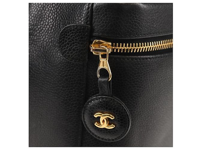 Pochette Vanity CHANEL COCO Mark in Pelle Caviar Nera Oro CC Auth 153739SAV Nero D'oro - vista 14