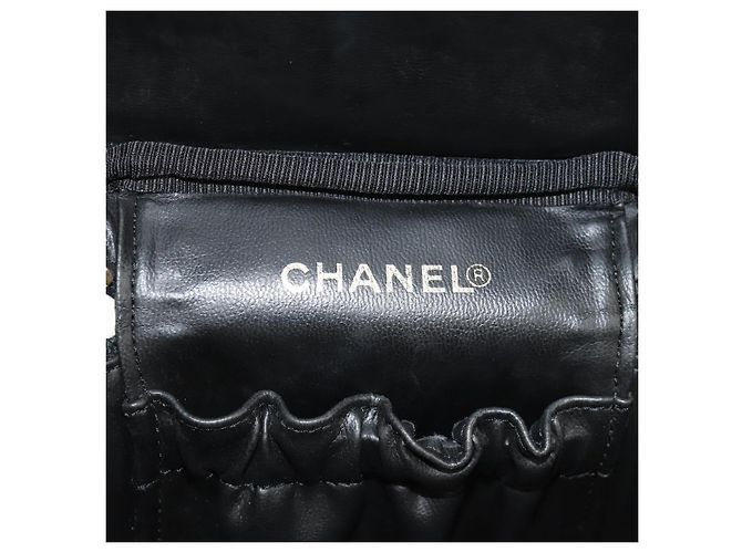 Pochette Vanity CHANEL COCO Mark in Pelle Caviar Nera Oro CC Auth 153739SAV Nero D'oro - vista 18