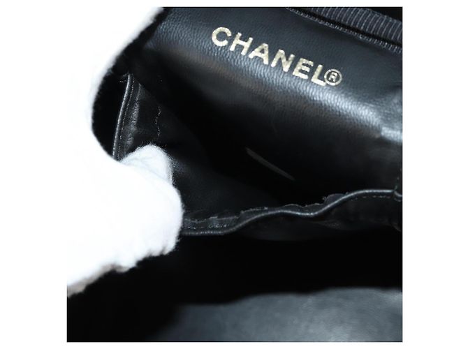 Pochette Vanity CHANEL COCO Mark in Pelle Caviar Nera Oro CC Auth 153739SAV Nero D'oro - vista 23
