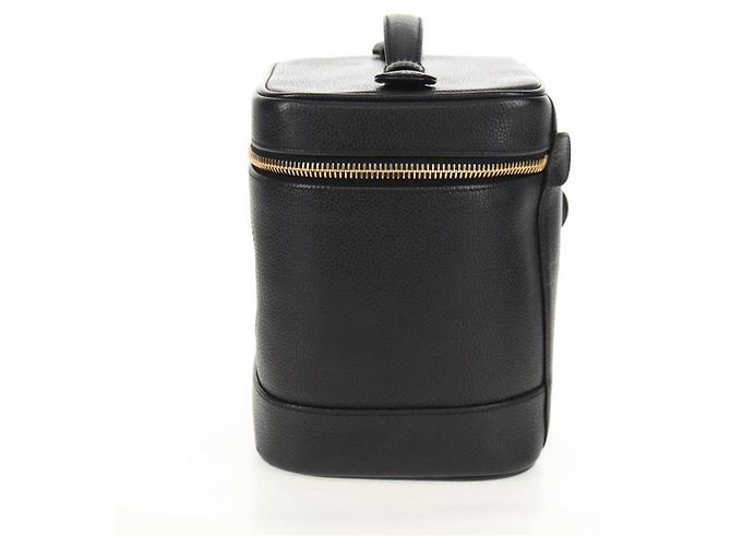 Pochette Vanity CHANEL COCO Mark in Pelle Caviar Nera Oro CC Auth 153739SAV Nero D'oro - vista 4