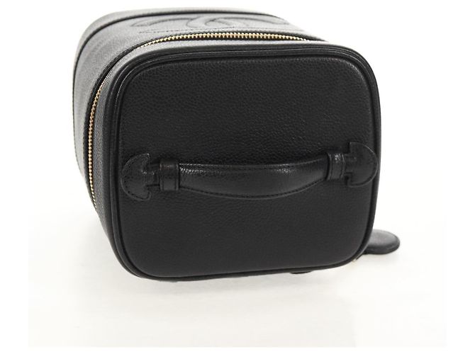 Pochette Vanity CHANEL COCO Mark in Pelle Caviar Nera Oro CC Auth 153739SAV Nero D'oro - vista 6