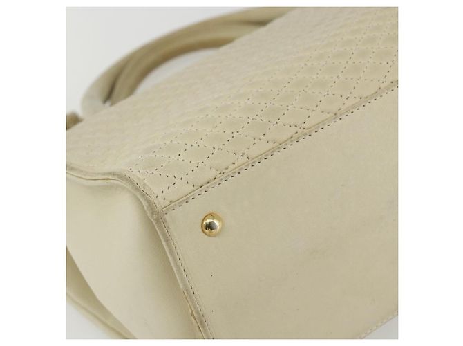 BALLY Borsa a Mano Trapuntata in Pelle Bianca e Oro Auth ti3520 Bianco D'oro - vista 11