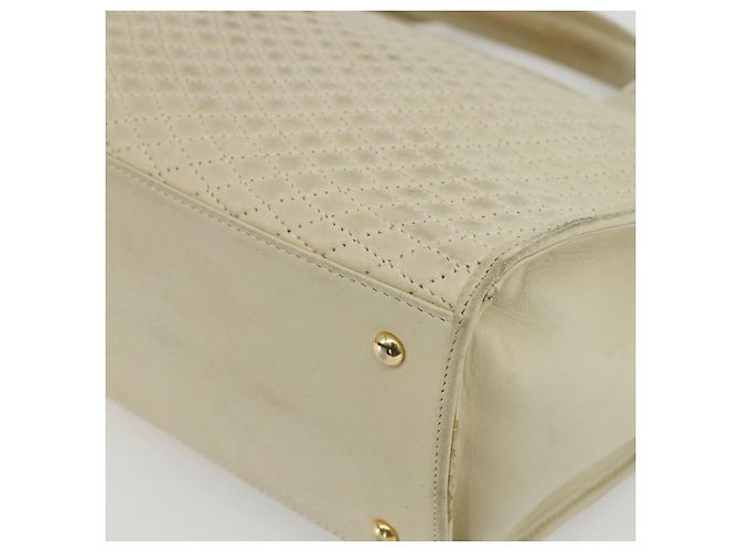 BALLY Borsa a Mano Trapuntata in Pelle Bianca e Oro Auth ti3520 Bianco D'oro - vista 12