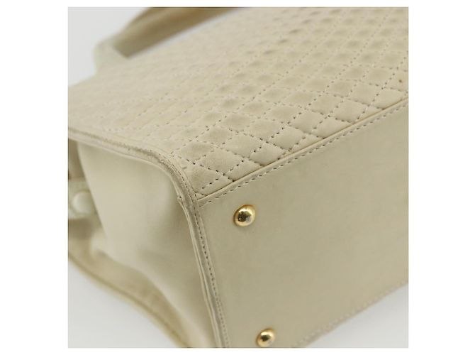 BALLY Borsa a Mano Trapuntata in Pelle Bianca e Oro Auth ti3520 Bianco D'oro - vista 13