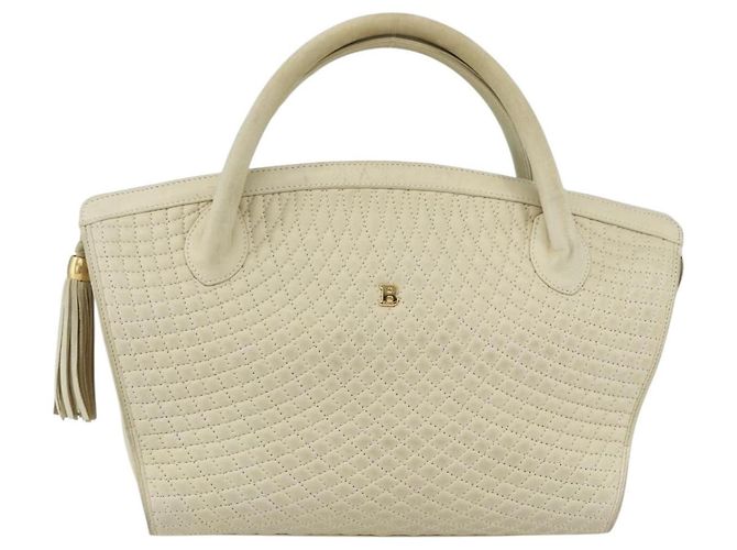 BALLY Borsa a Mano Trapuntata in Pelle Bianca e Oro Auth ti3520 Bianco D'oro - vista 2