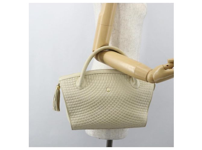 BALLY Borsa a Mano Trapuntata in Pelle Bianca e Oro Auth ti3520 Bianco D'oro - vista 23