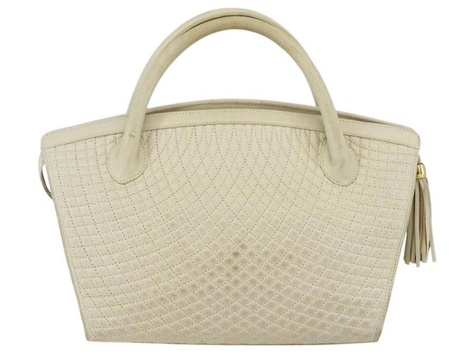 BALLY Borsa a Mano Trapuntata in Pelle Bianca e Oro Auth ti3520 Bianco D'oro - vista 3