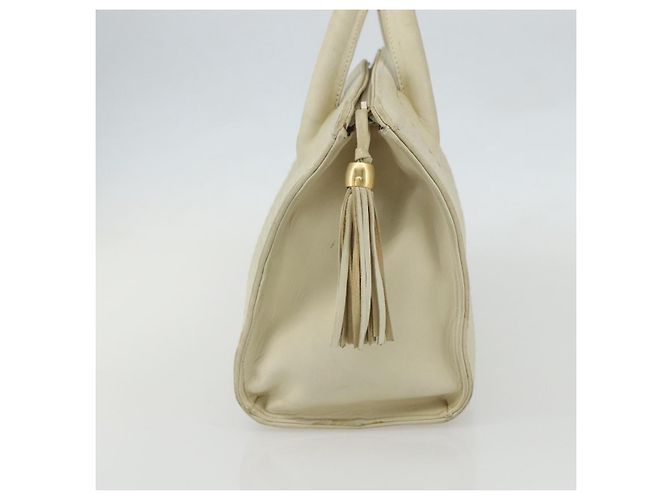 BALLY Borsa a Mano Trapuntata in Pelle Bianca e Oro Auth ti3520 Bianco D'oro - vista 4