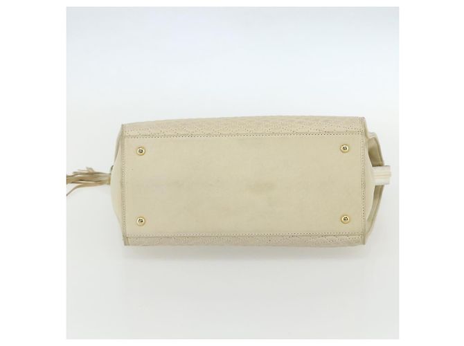 BALLY Borsa a Mano Trapuntata in Pelle Bianca e Oro Auth ti3520 Bianco D'oro - vista 9