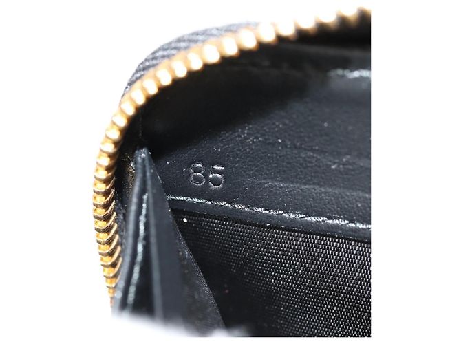 PRADA Cartera Larga de Cuero Nylon Negro Oro 1ML506 Auth am10026V Dorado - vista 10