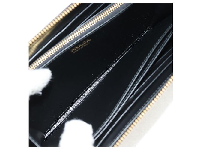 PRADA Cartera Larga de Cuero Nylon Negro Oro 1ML506 Auth am10026V Dorado - vista 21