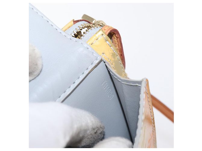 LOUIS VUITTON Bolsa de Accesorios Motto Monogram Vernis Gris M91030 LV Auth 155682 - vista 12