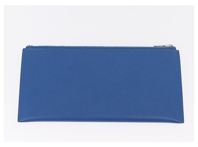 Hermès HERMES Cartera Larga Sangrecaval de Cuero Azul Auth 156370M - vista 21
