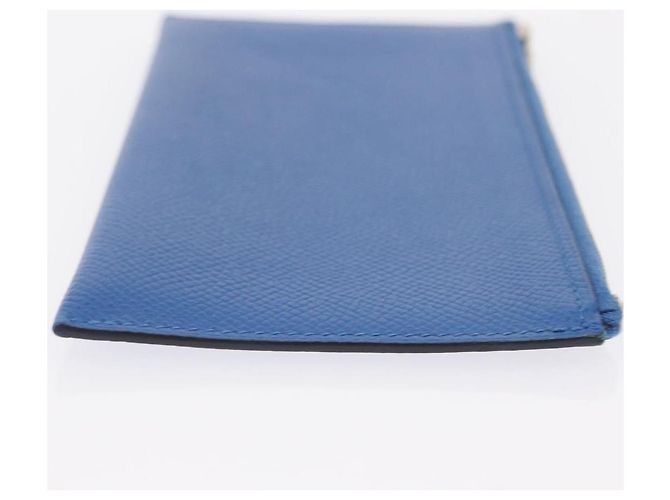 Hermès HERMES Cartera Larga Sangrecaval de Cuero Azul Auth 156370M - vista 22