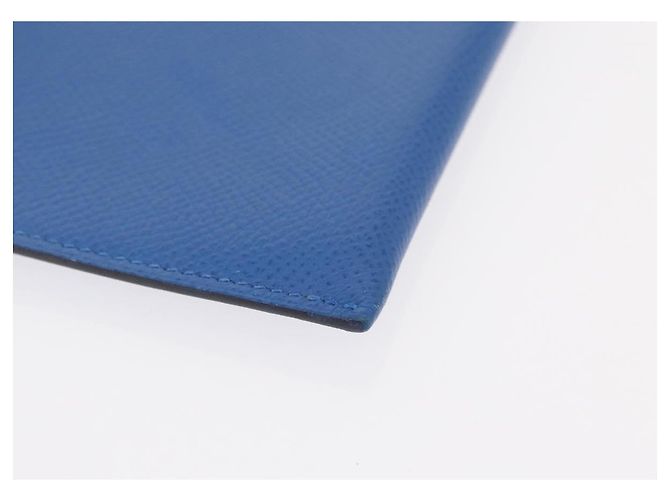Hermès HERMES Cartera Larga Sangrecaval de Cuero Azul Auth 156370M - vista 25