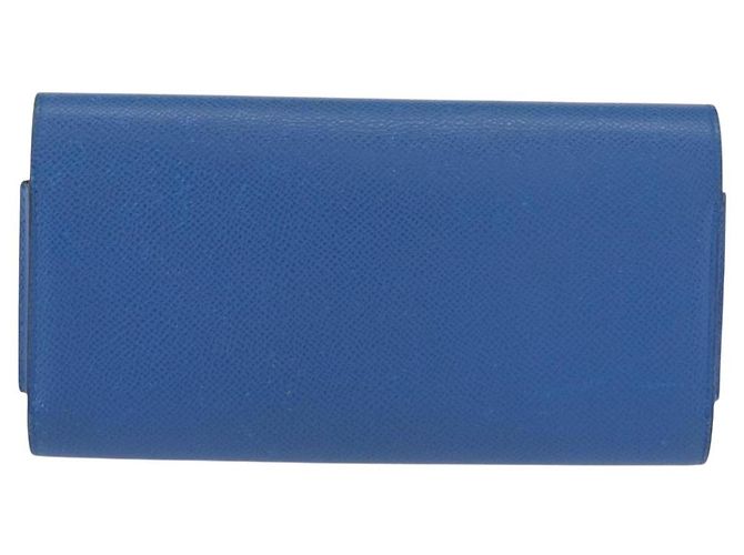 Hermès HERMES Cartera Larga Sangrecaval de Cuero Azul Auth 156370M - vista 3