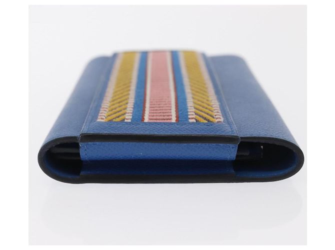 Hermès HERMES Cartera Larga Sangrecaval de Cuero Azul Auth 156370M - vista 5