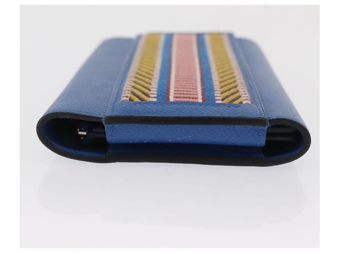 Hermès HERMES Cartera Larga Sangrecaval de Cuero Azul Auth 156370M - vista 6