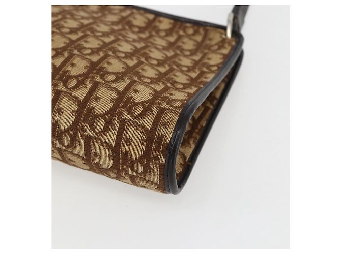 Borsa a Spalla in Tela Trotter Christian Dior Beige Oro Auth 157215 D'oro - vista 10